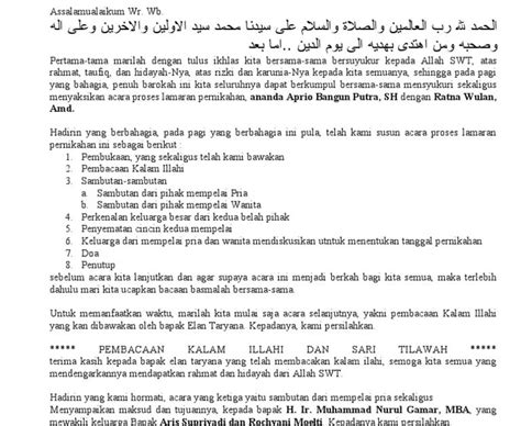 Contoh Teks Pembawa Acara Walimatul Ursy Bahasa Indonesia Terbaik