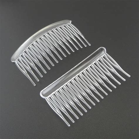 20pcs 15teeth Medium Size 45cm80cm Clear Plain Plastic Hair Combs