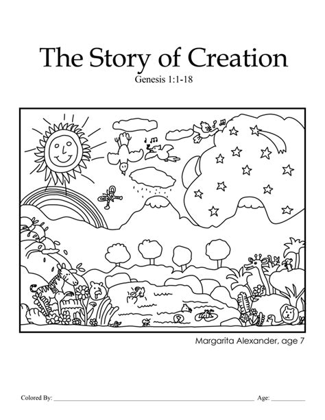 Printable Creation Story Depending On Your Childs Age And Abilities