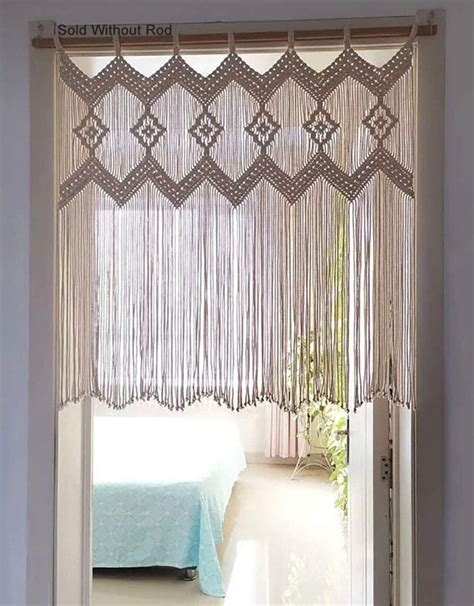 Macrame Valance Wall Hanging Boho Valance Window Treatments Etsy