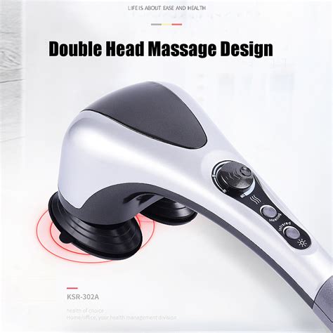 Massagers Electric Handheld Double Head Massager Infrared Heating Body Neck Back Massage