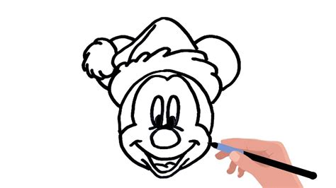 Draw A Cute Christmas Mickey Mouse Easy For Kids Easy Guide How To