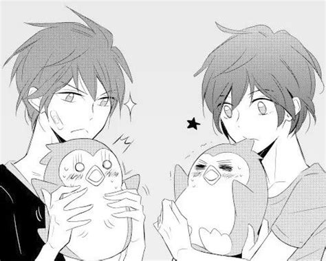 Cute Anime Twin Boys With Penguins 3 Anime Boys 3
