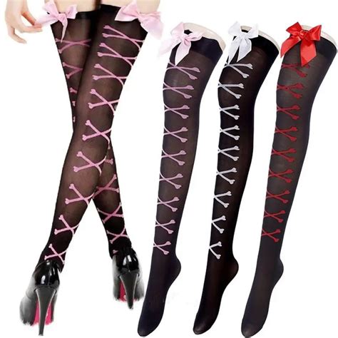 Fashion Women Top Bow Bowknot Over Knee Thigh High Long Lace Stockings Medias Pantyhoselace