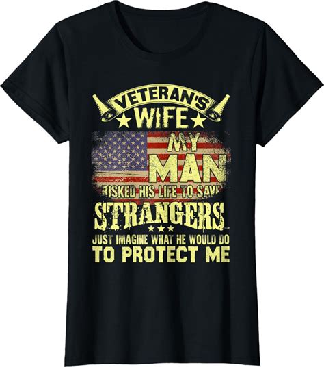 Amazon Com Womens Veteran Wife Shirt Womens Proud Veteran S Wife Gift T Shirt Clothing