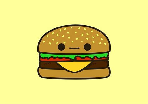 Yummy Kawaii Burger By Peppermintpopuk Doodle Drawings Kawaii Drawings