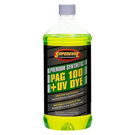 Supercool Pag Oil R 134a Ac Compressor Pag Lubricant Wuv Dye
