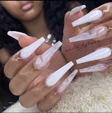 Pin By Alexis Chacon On N A I L S In 2020 Long Acrylic Nails White