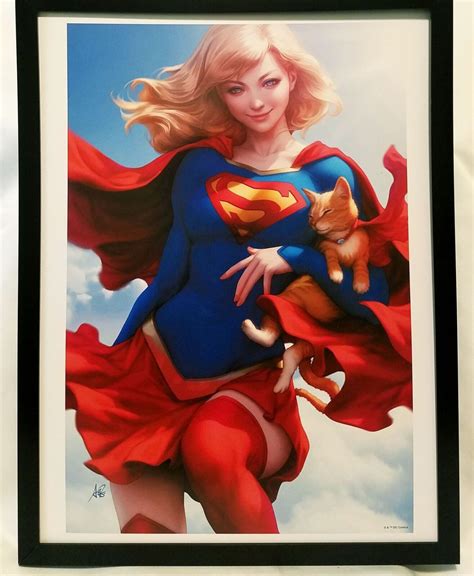 Supergirl By Stanley Artgerm Lau Framed 12x16 Art Print Dc Comics Poster