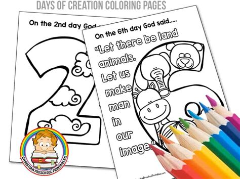 Days Of Creation Coloring Pages Christian Preschool Printables