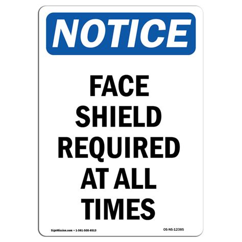 Signmission Face Shield Required At All Times Sign Wayfair