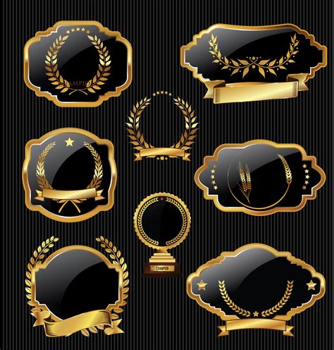 Vintage frames blank retro badges and labels collection 536680 Vector