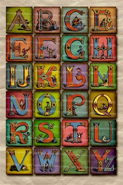 Victorian Alphabet Letters Printable Digital Collage Sheets 111 Best