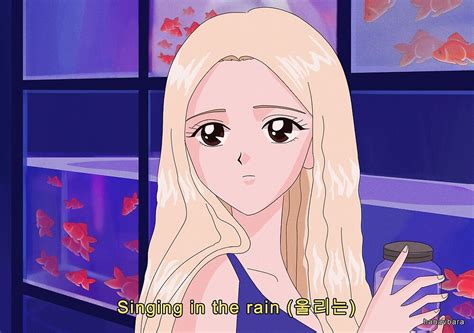 Loona Jinsoul Singing In The Rain 90s Anime By Hanavbara Redbubble