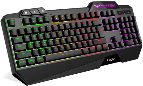 Havit Rainbow Backlit Wired Gaming Keyboard 104 Keys Led Usb Ergonomic