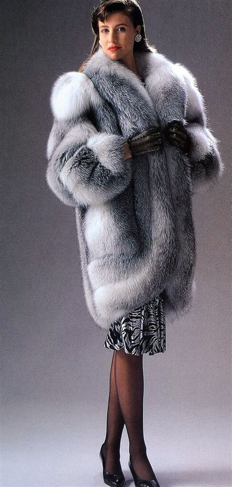 1980s Shadow Fox Fur Coat 毛皮コート 毛皮 コート