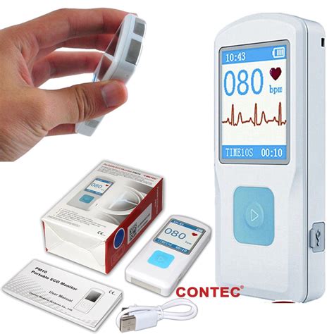 Handheld Portable Ecg Monitor Heart Rate Beat Lcd Bluetooth