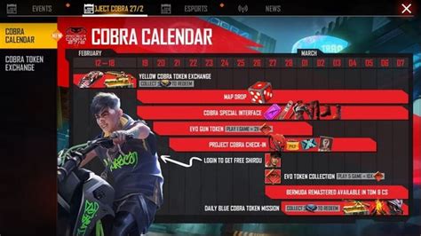 Garena Free Fire List Of Events And Rewards In Ob26 Project Cobra