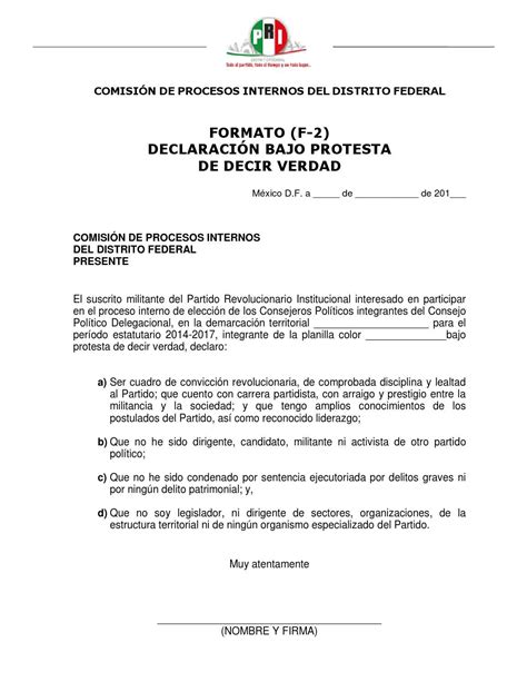 Declaracion Bajo Protesta De Decir Verdad By Daniel Esparza Issuu