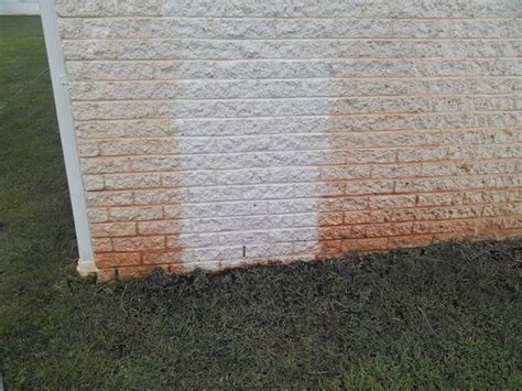 Red Clay Stain Remover on Foundation Wall | How to clean brick, Clean