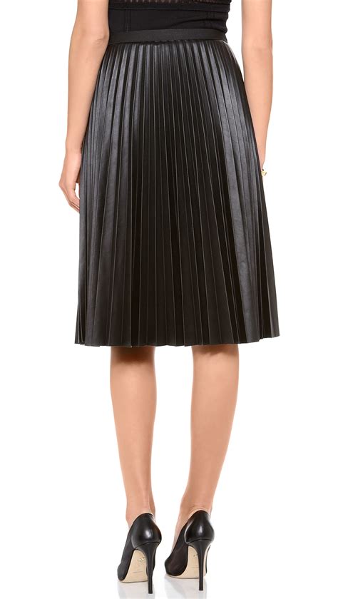 BCBGMAXAZRIA Pleated Skirt in Black - Lyst