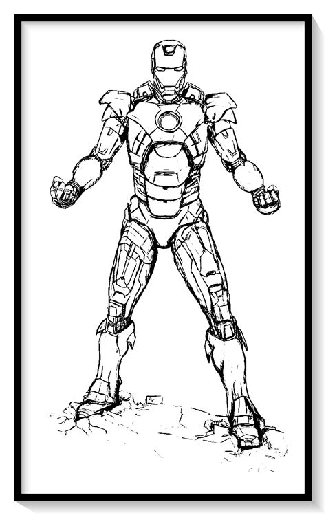 Iron Man Avengers Para Colorear 🥇 Dibujo Imágenes