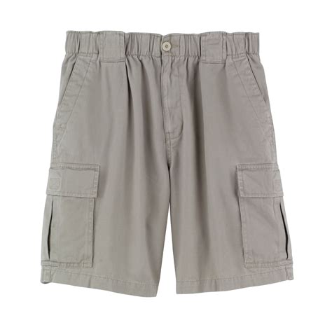 Basic Editions Mens Elastic Waist Cargo Shorts