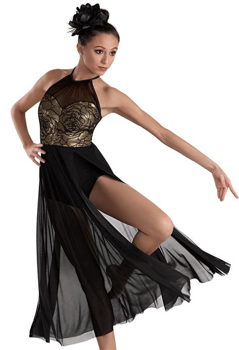 Weissman™ Embroidered Metallic Mesh Dress Dance Outfits Dance Fashion Dance Dresses