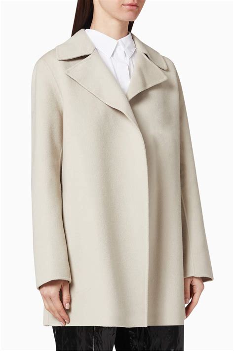 Shop Theory Neutral Clairene Double Face Wool Cashmere Jacket For Women Ounass Oman