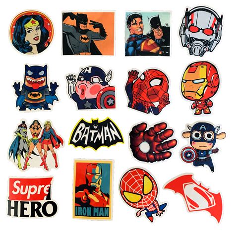 Superhero Stickers Great Deal 50 Pcs Dc And Marvel Stickers