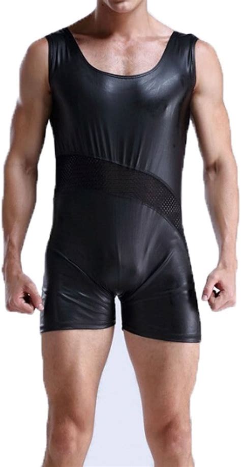 Fetish Dress For Men Sexy Faux Latex Leather Looklike Gay