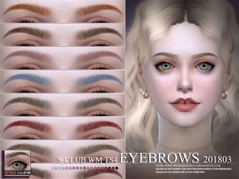 S Club Wm Ts4 Eyebrows 201803 Sims Sims 4 Sims 4 Cc Makeup