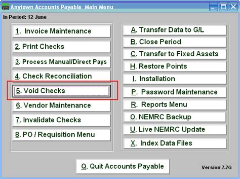 How do i void a check? NEMRC | Accounts Payable - Void Checks
