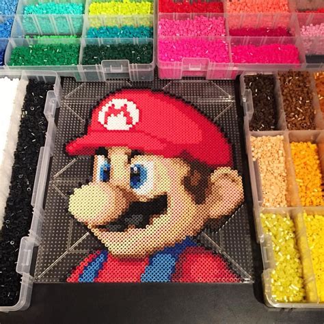 Hama Beads Super Mario Bros Hama Beads De Super Mario Consola Y Tablero