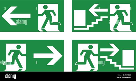 Emergency Exit Safety Sign White Running Man Icon On