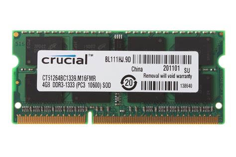 Random access memory (ram) can be a type of computer data storage space that you can use for supporting your computer's performance. Crucial 4 GB DDR3 RAM 2RX8 PC3-10600S 1333 Mhz SODIMM 1.5V ...
