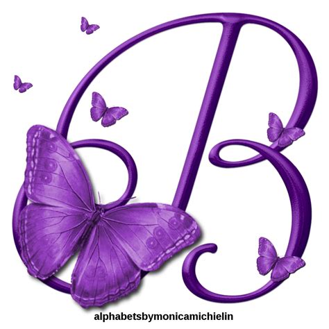 Monica Michielin Alphabets Purple Butterfly Classic Font Alphabet Png