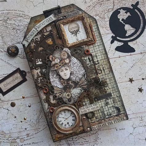pin by willyscreations on stamperia steampunk cards steampunk scrapbook old book crafts