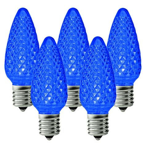 Holiday Lighting Outlet Led Faceted C9 Blue Replacement Christmas Light