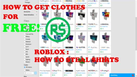 How To Steal Shirtspantst Shirts On Roblox Youtube