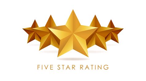 Five golden rating star vector illustration in white background - St ...
