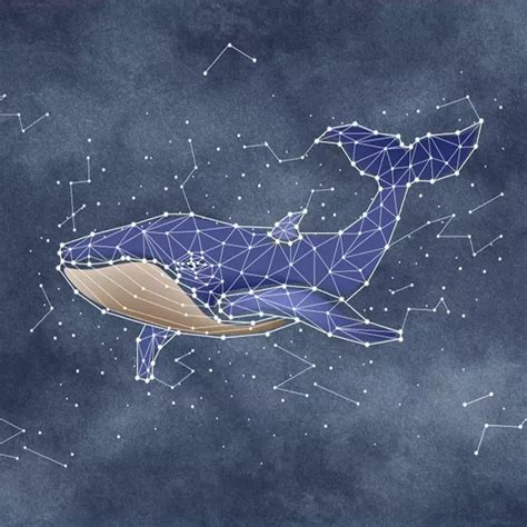 Custom Size Wallpaper Mural Watercolor Shark Constellation Bvm Home