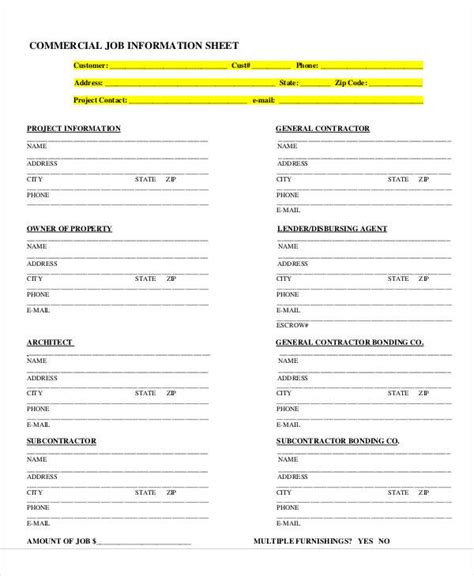 Free 53 Information Sheet Examples In Ms Word Pages