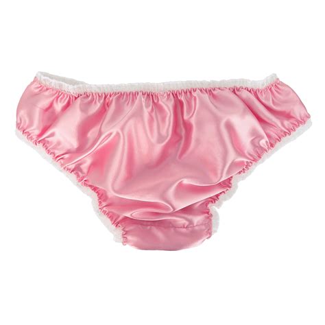 Baby Pink Satin Frilly Sissy Panties Bikini Knicker Underwear Briefs Size Picclick