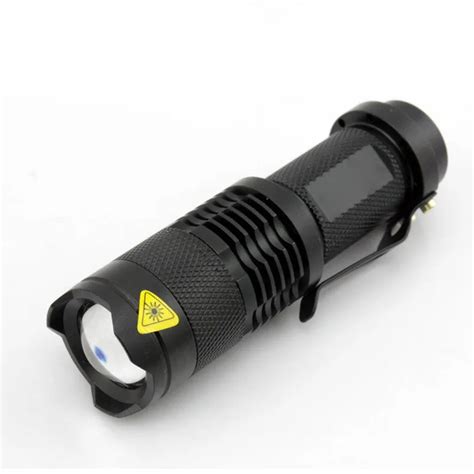 1pc Mini Black Cree Q5 350lm Led Flashlight Aluminum Alloy 3 Modes