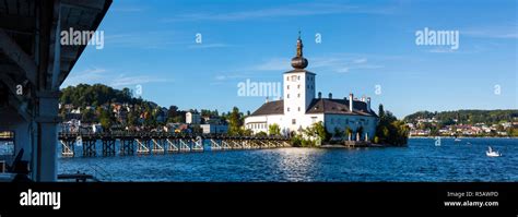 Gmunden Traunsee Lake Austria Summer High Resolution Stock Photography