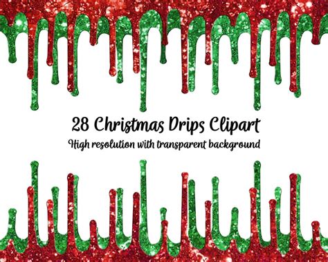 Christmas Drips Overlays Clipart Etsy