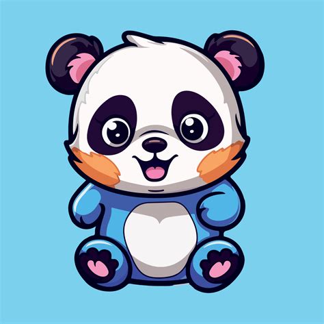Cute Panda Drawing Kawaii Funny Vector Illustration Eps 10 23826046