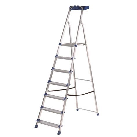 Werner 7 Tread Aluminium And Steel Platform Step Ladder H212m