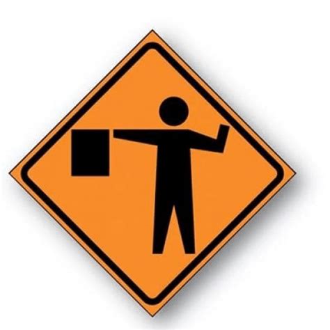 Flagger Sign Reflective Roll Up Mutcd Compliant Interwest Safety